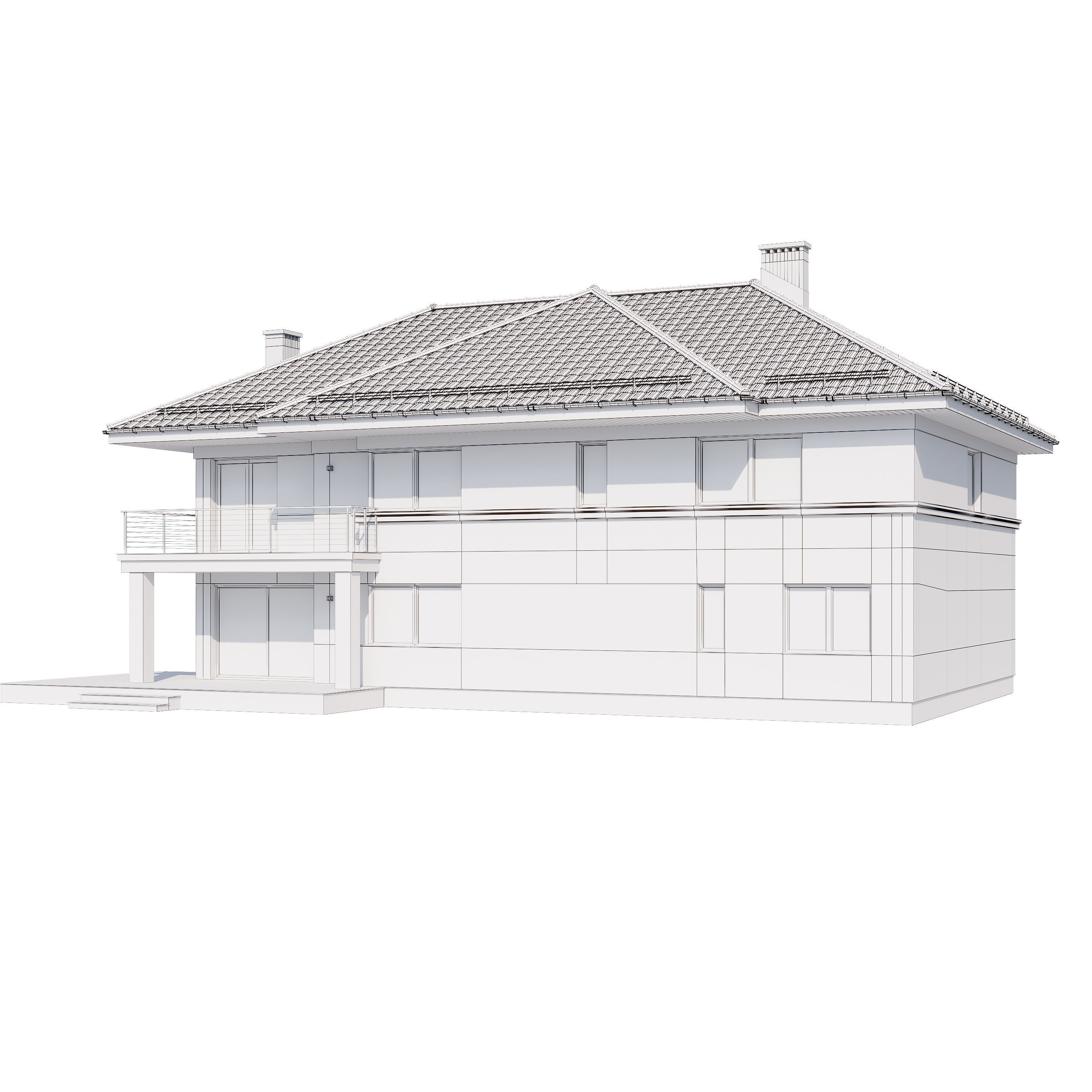 Modern house v80 with Blender file 3D model_25