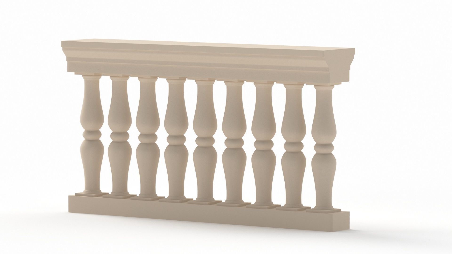 Classical Balustrade 3D model_2
