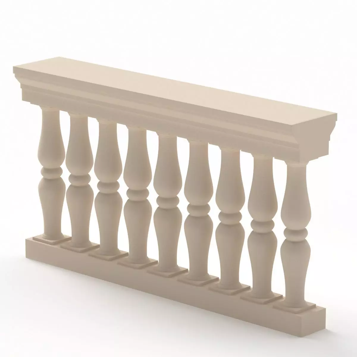 Classical Balustrade 3D model_0