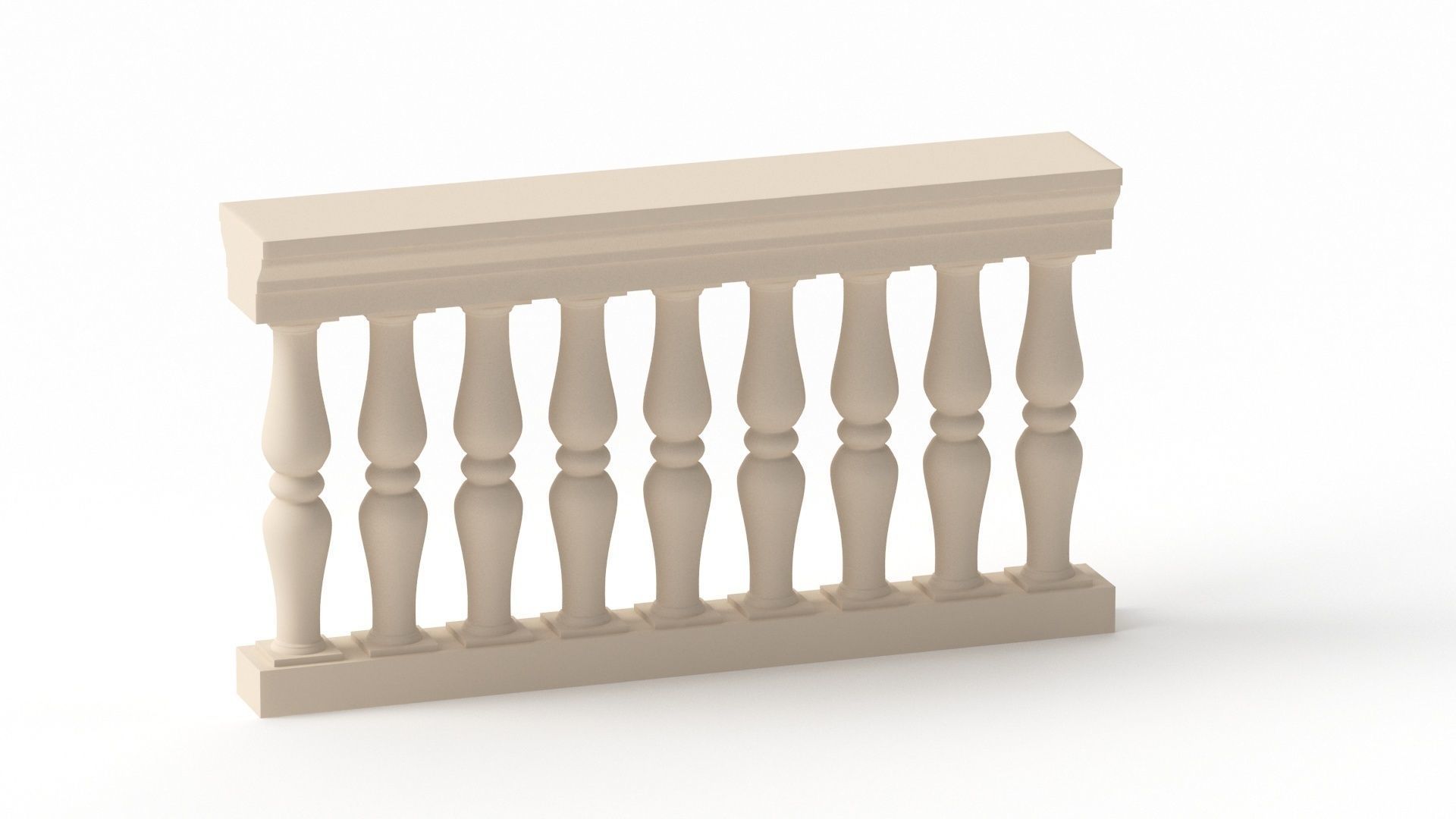 Classical Balustrade 3D model_1