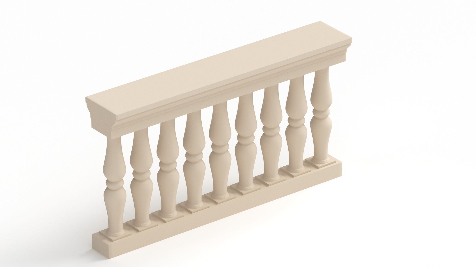 Classical Balustrade 3D model_3