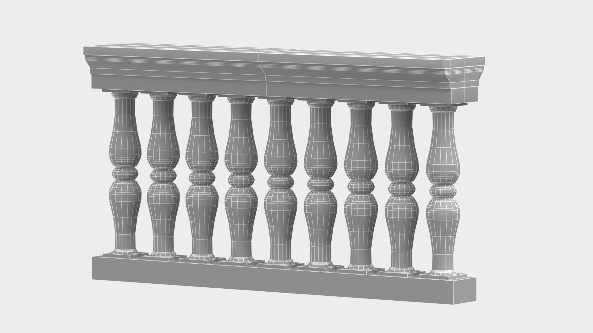 Classical Balustrade 3D model_6