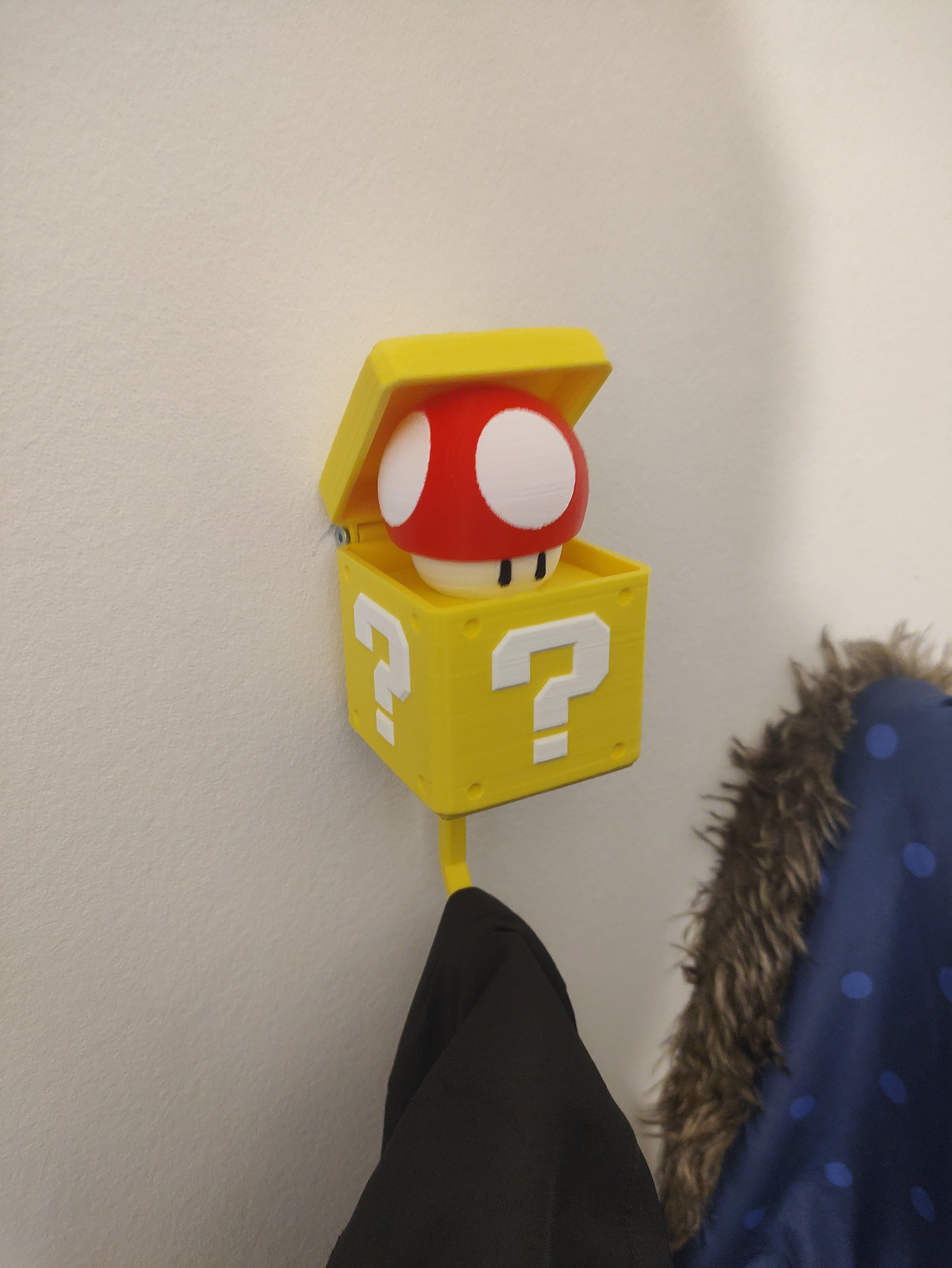 Supermario power-up coat hanger 3D print model_1