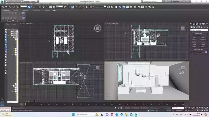 Full modern room 3DS max scene