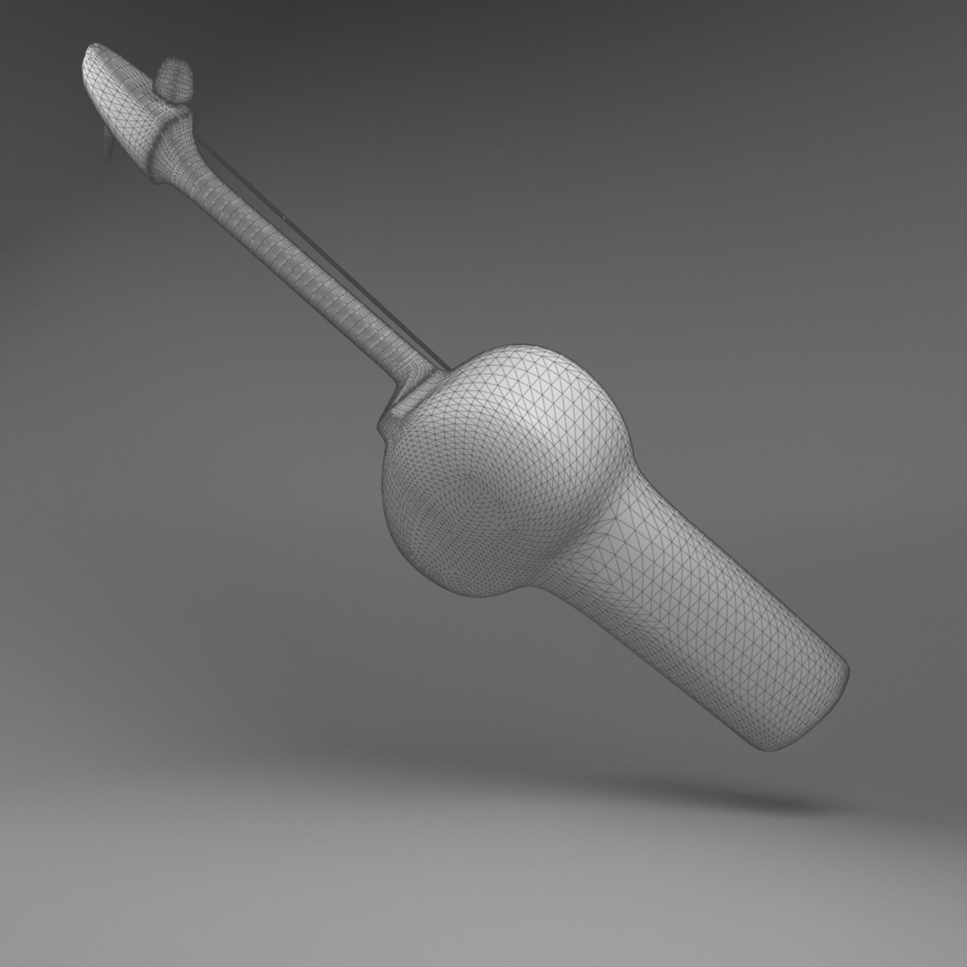 KOBYZ Kazakh Traditional Musical Instrument Low-poly 3D model_4