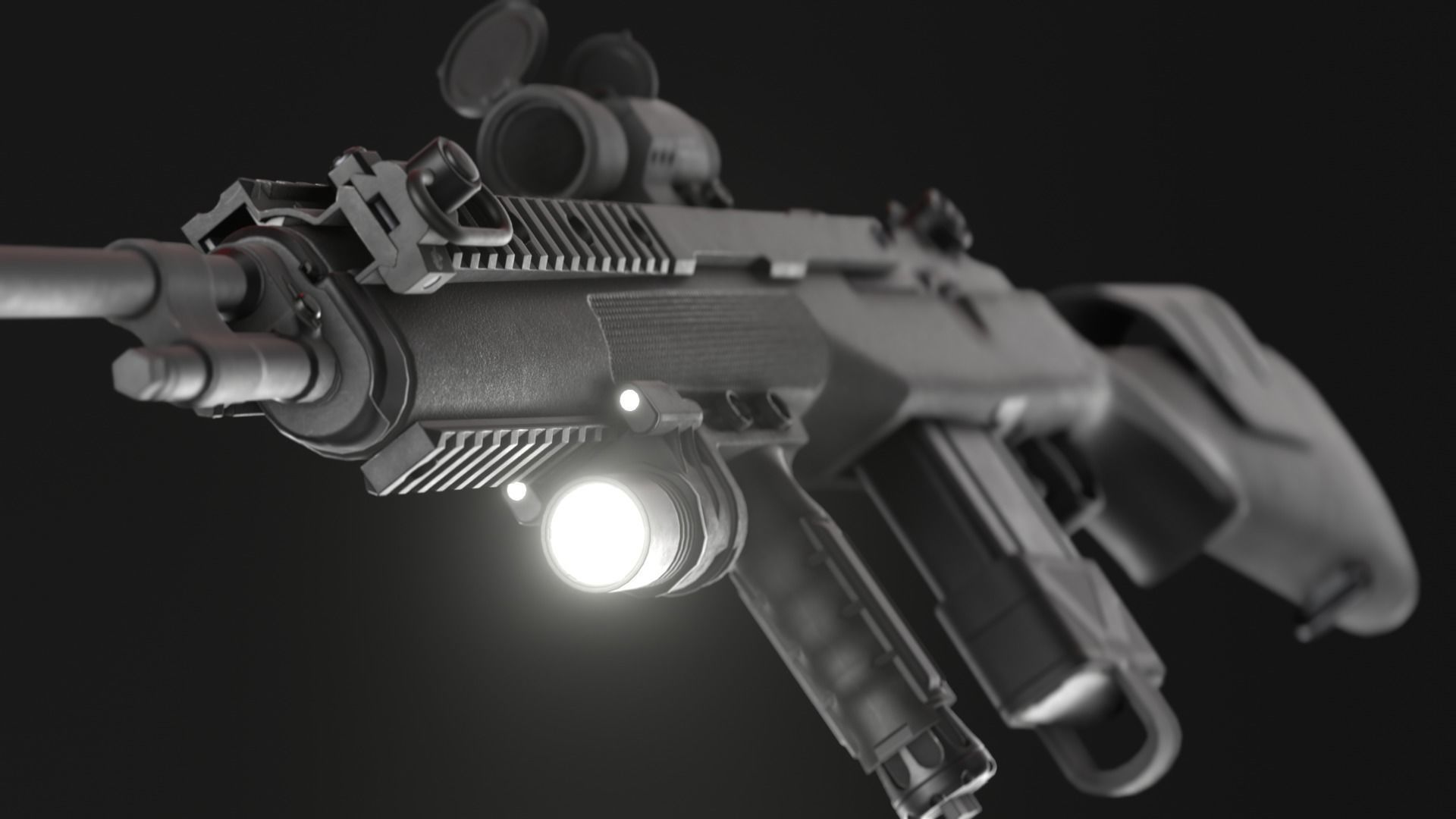 Springfield M1A Super Match - M14 Rifle Pack - Game Asset Low-poly 3D model_8