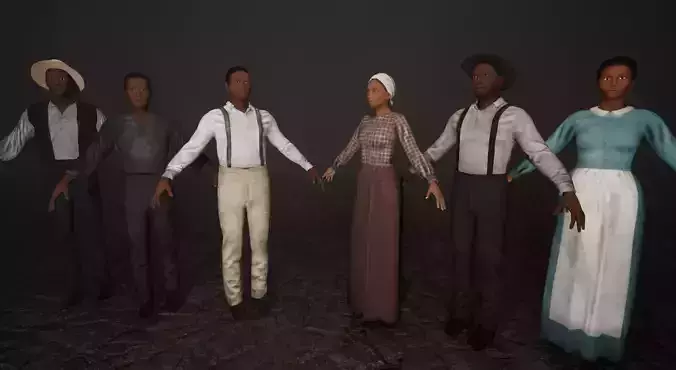 Low Poly Historic African Americans Low-poly 3D model