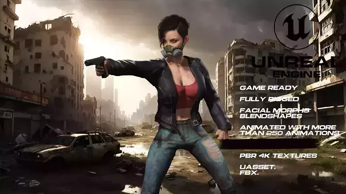 Zombie Hunter full rigged - game ready - animated