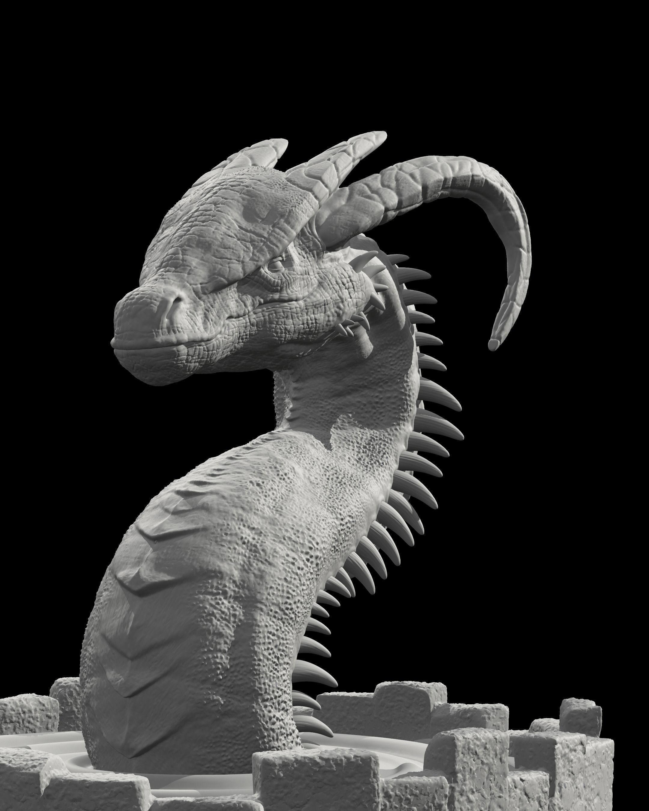 DRAGON IN A WELL- MYTHOLOGICAL DECORATION 3D print model_8