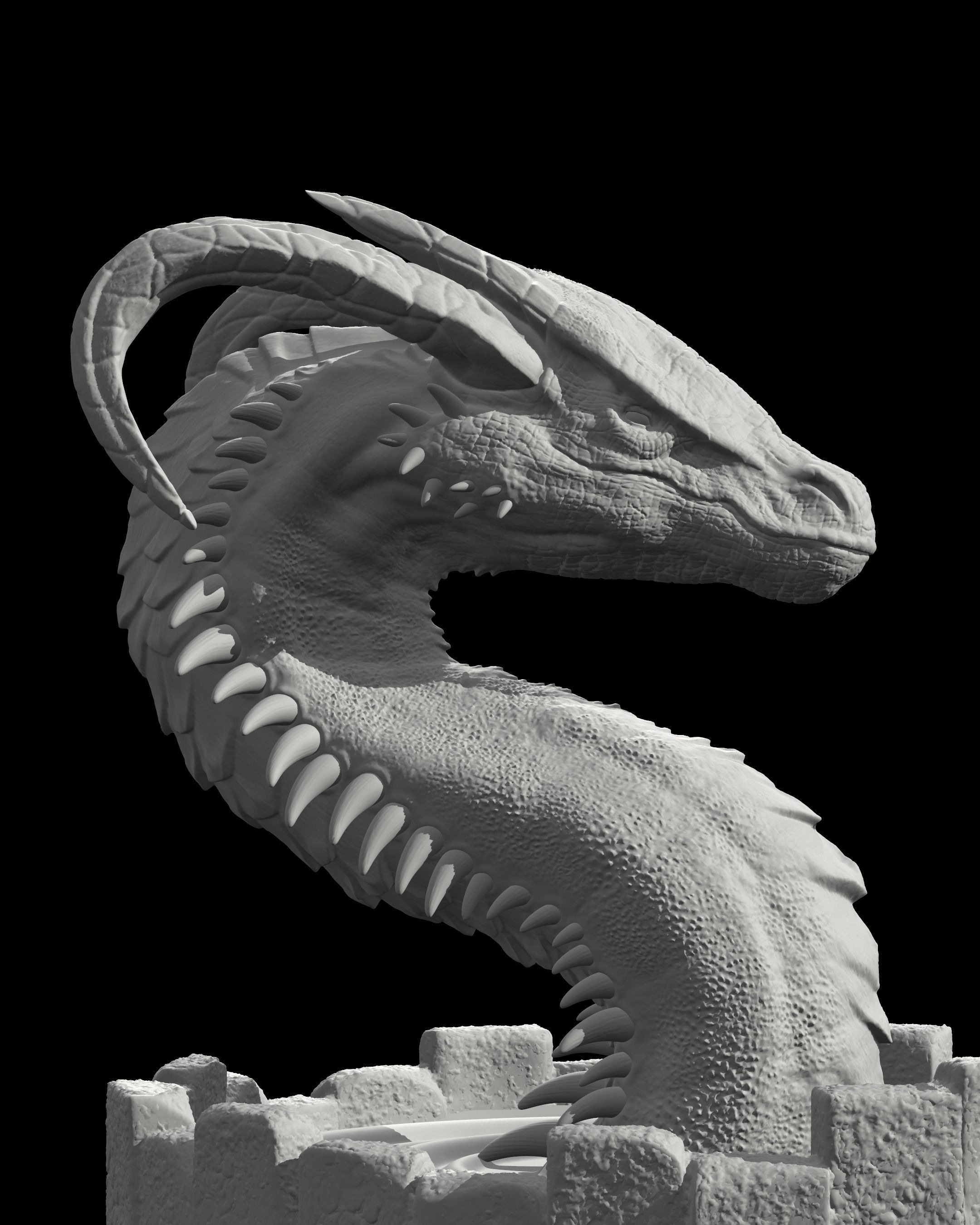 DRAGON IN A WELL- MYTHOLOGICAL DECORATION 3D print model_7