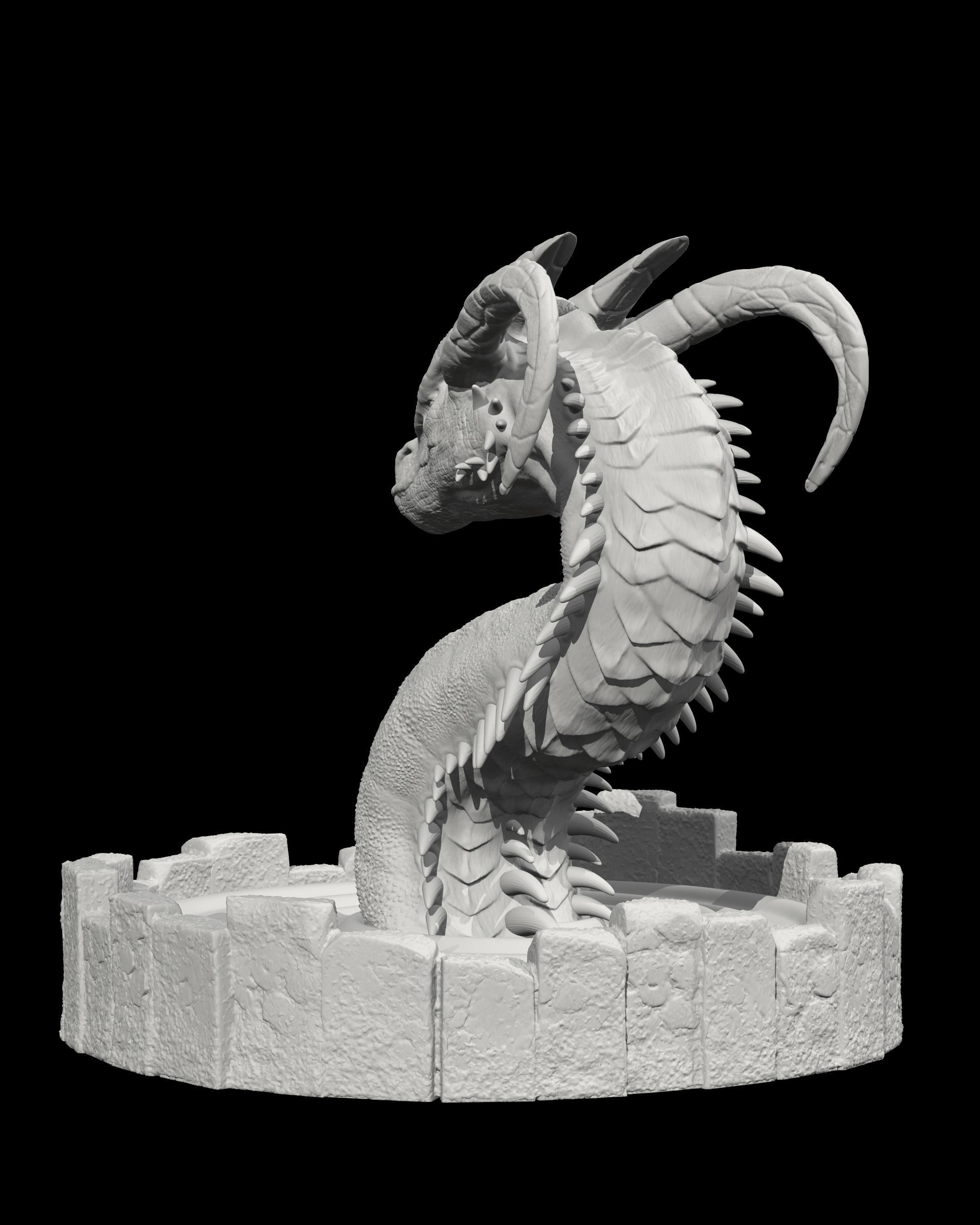 DRAGON IN A WELL- MYTHOLOGICAL DECORATION 3D print model_10