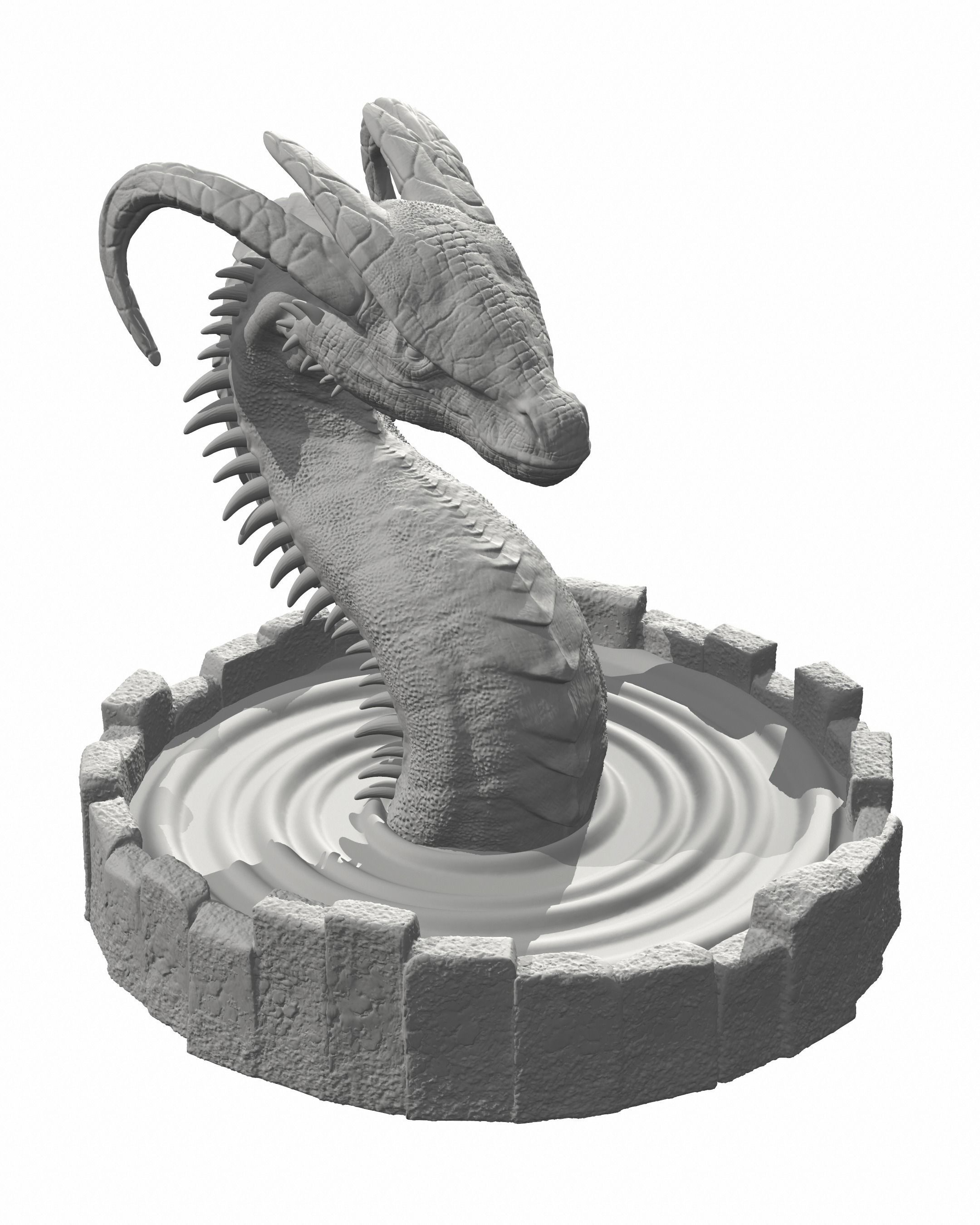 DRAGON IN A WELL- MYTHOLOGICAL DECORATION 3D print model_19