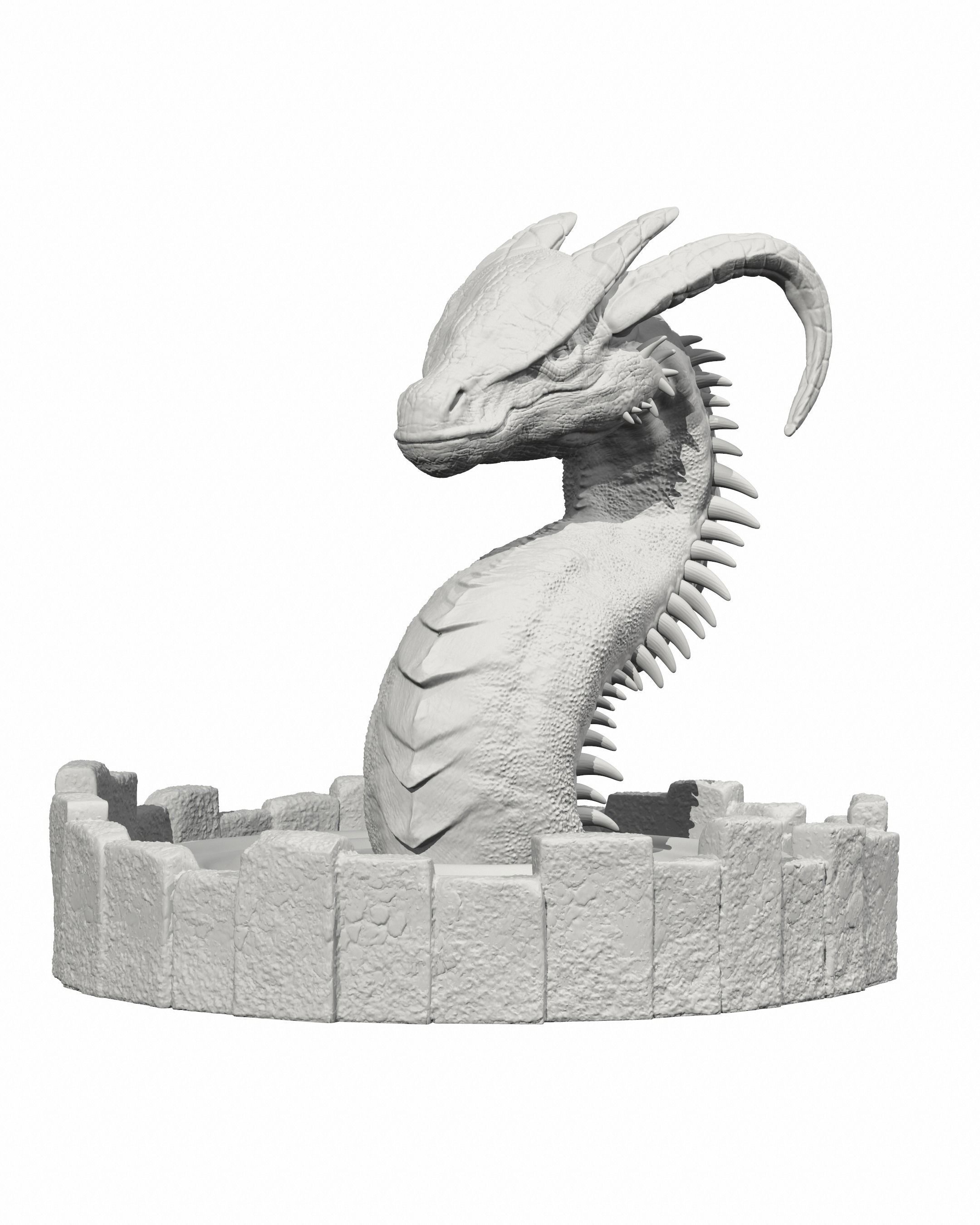 DRAGON IN A WELL- MYTHOLOGICAL DECORATION 3D print model_12