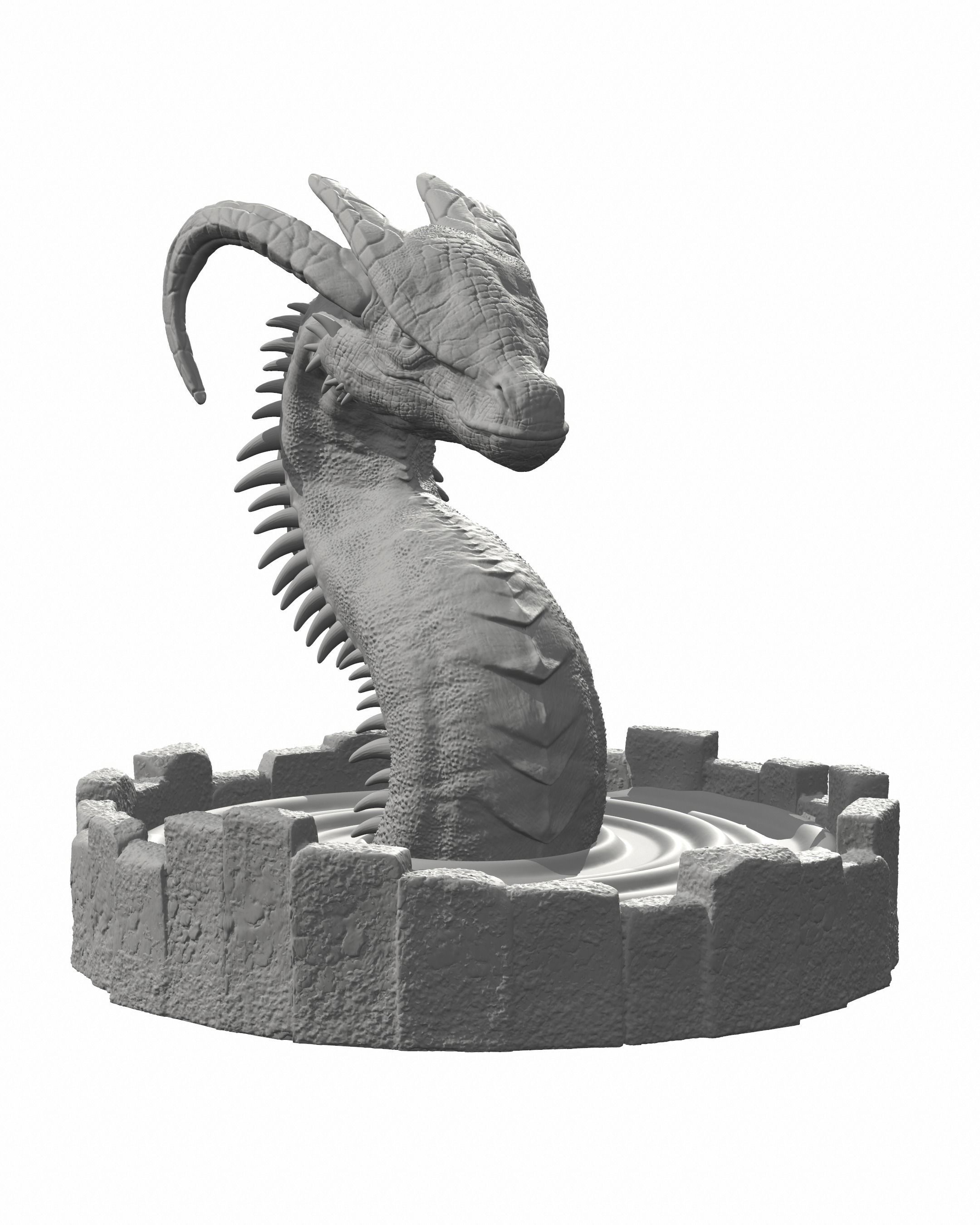 DRAGON IN A WELL- MYTHOLOGICAL DECORATION 3D print model_13