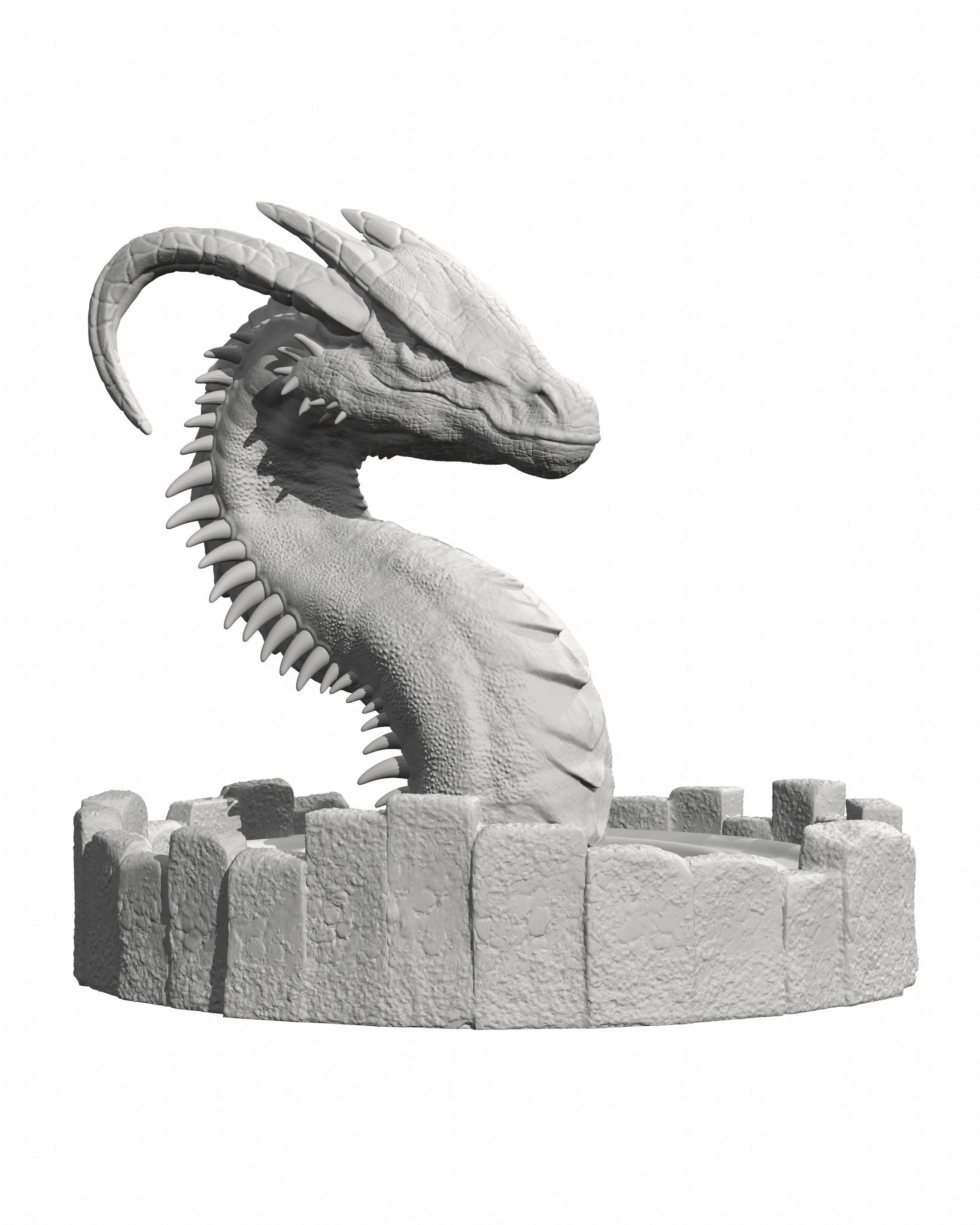 DRAGON IN A WELL- MYTHOLOGICAL DECORATION 3D print model_18