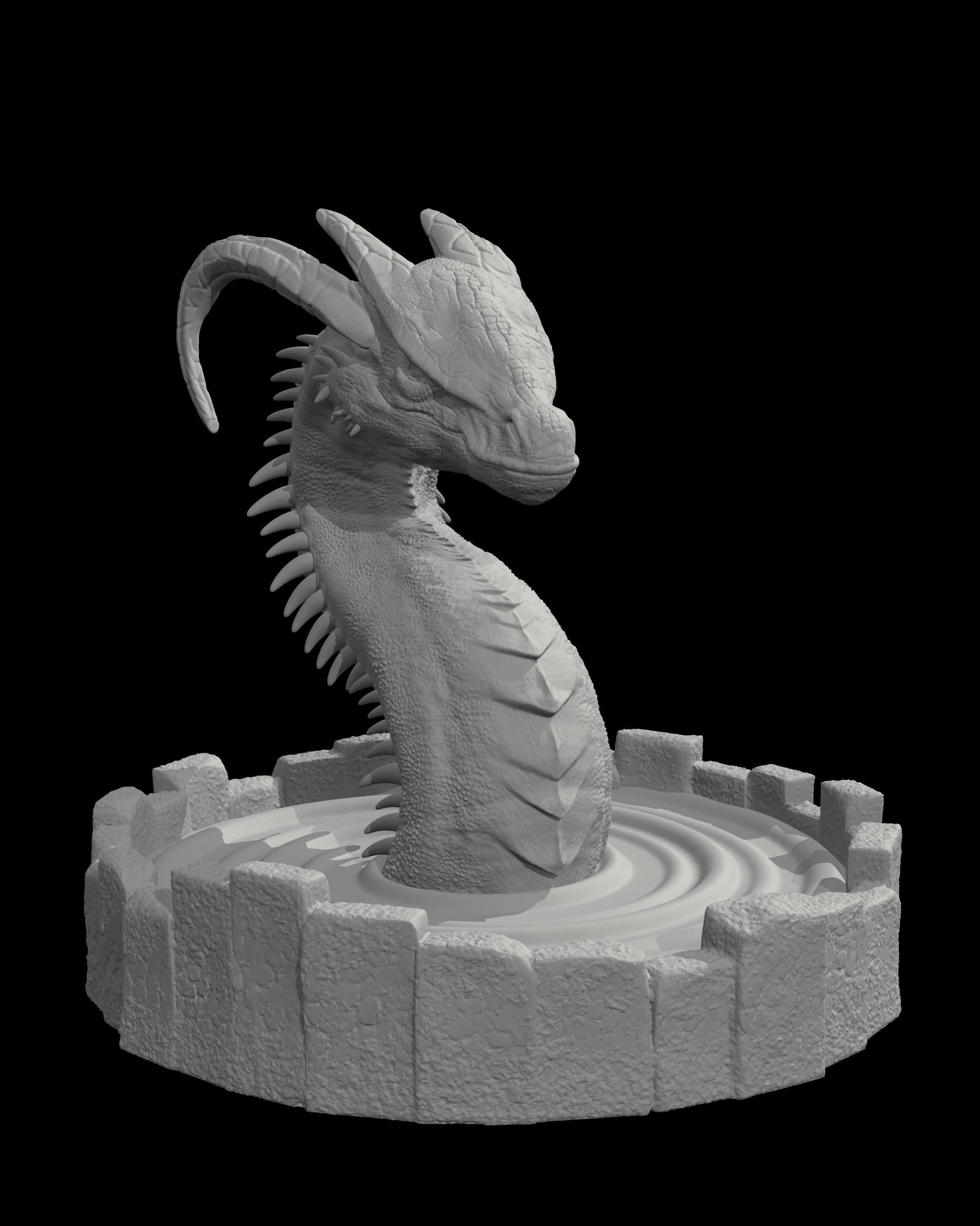 DRAGON IN A WELL- MYTHOLOGICAL DECORATION 3D print model_2