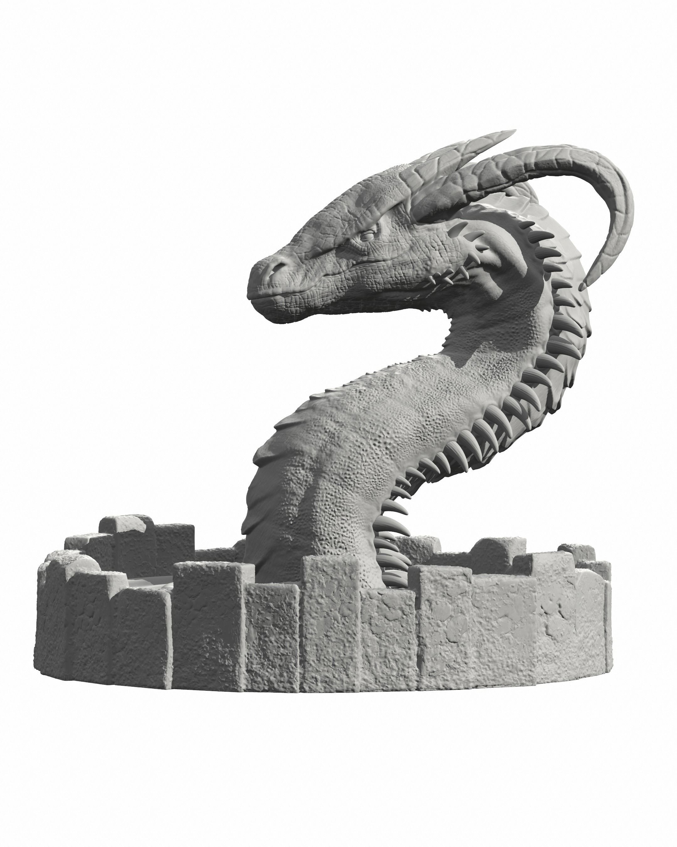 DRAGON IN A WELL- MYTHOLOGICAL DECORATION 3D print model_15