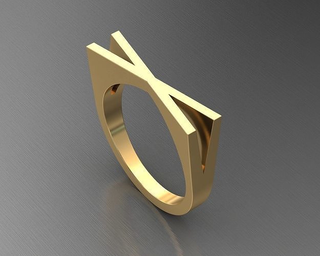 Alfabe yuzuk X harfi 3D print model