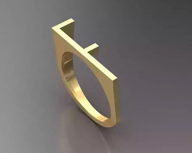 Alfabe yuzuk F harfi 3D print model
