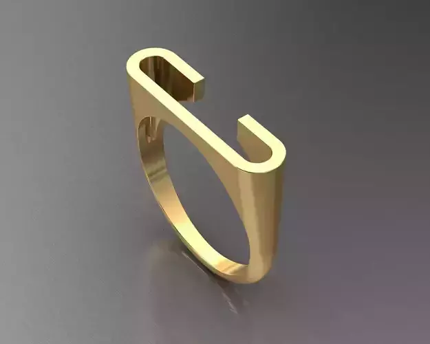 Alfabe yuzuk C harfi 3D print model