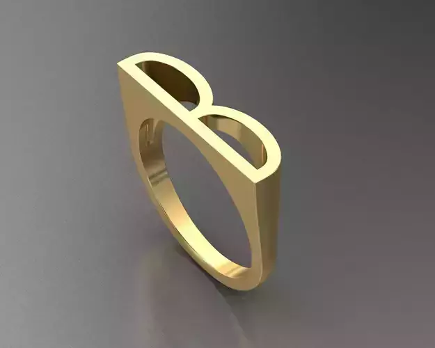 Alfabe yuzuk B harfi 3D print model