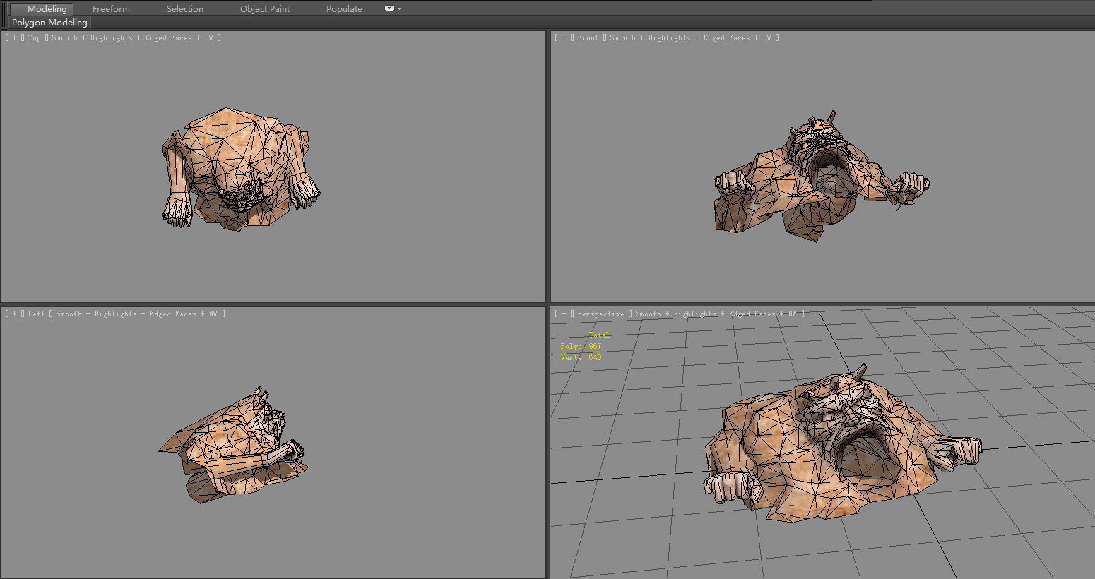 Entrance to a mysterious cave in the desert - Cave - Dungeons Low-poly 3D model_4