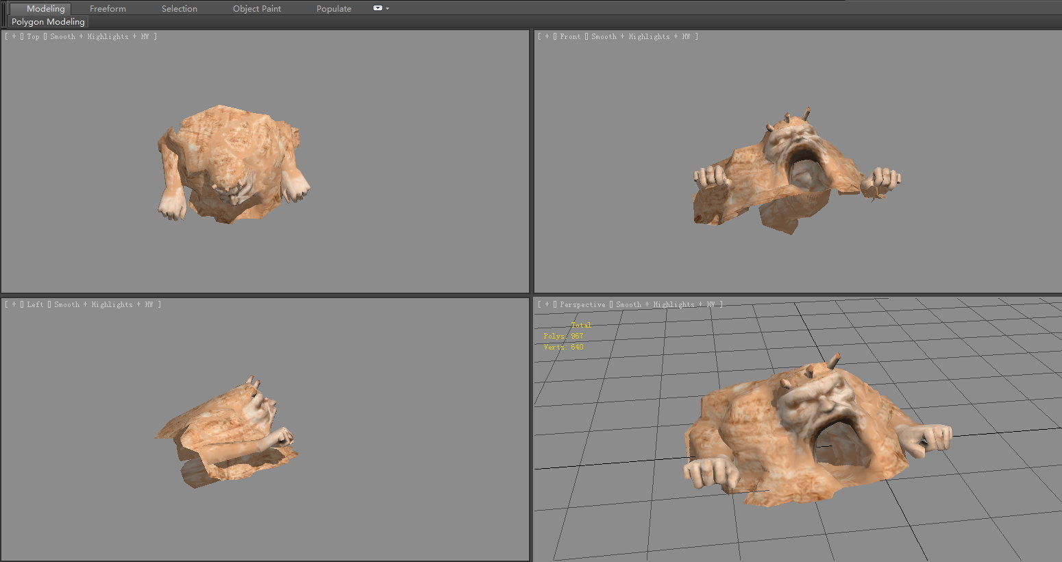 Entrance to a mysterious cave in the desert - Cave - Dungeons Low-poly 3D model_3