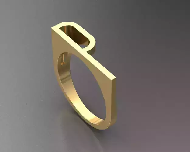 Alfabe yuzuk P harfi 3D print model