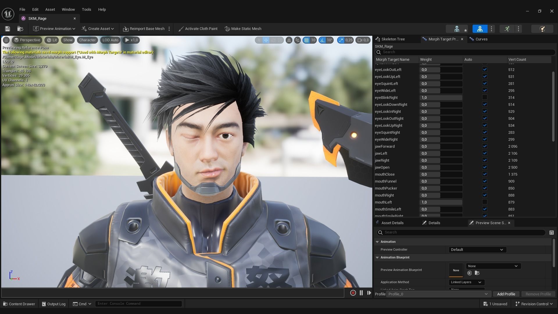 Game Ready Ninja Cyborg - Mannequin Rig UE5 Low-poly 3D model_10