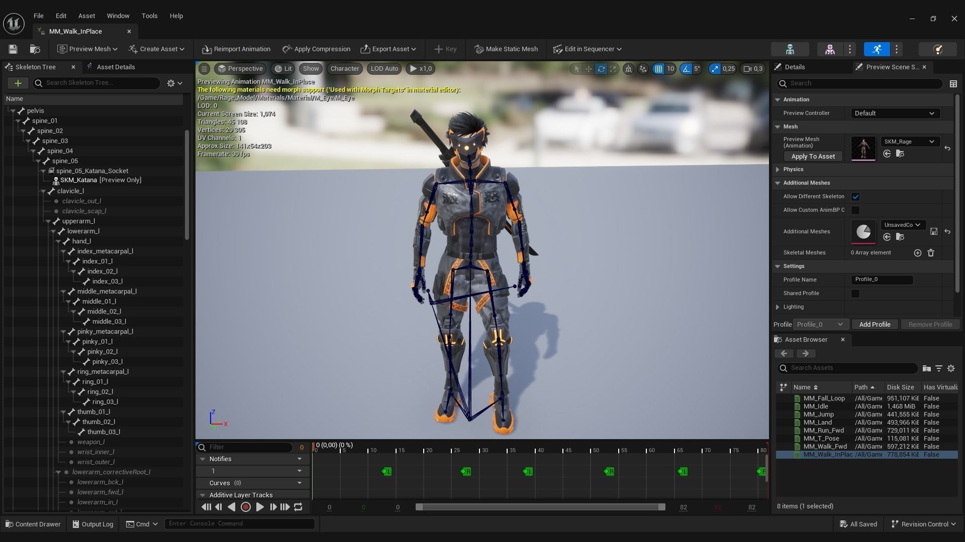 Game Ready Ninja Cyborg - Mannequin Rig UE5 Low-poly 3D model_9