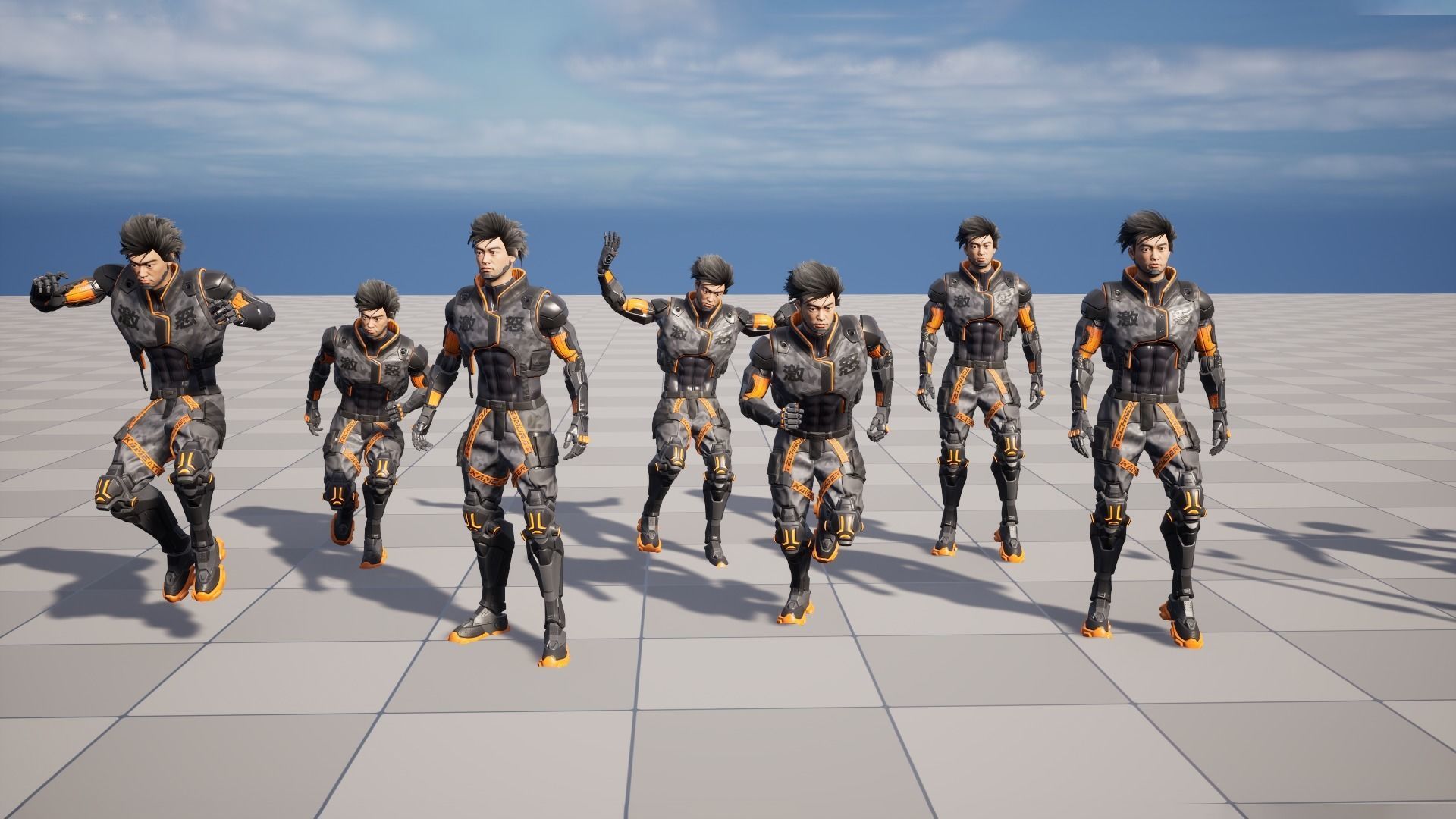 Game Ready Ninja Cyborg - Mannequin Rig UE5 Low-poly 3D model_8