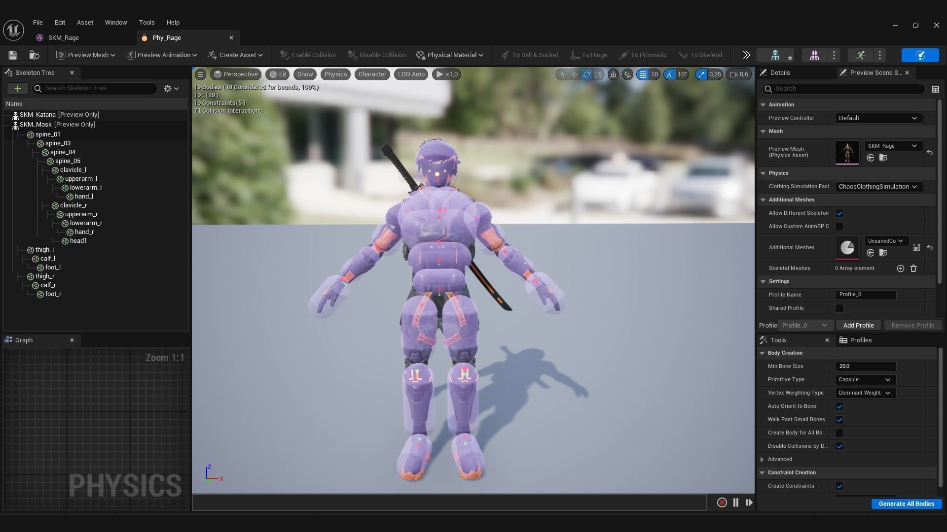 Game Ready Ninja Cyborg - Mannequin Rig UE5 Low-poly 3D model_12