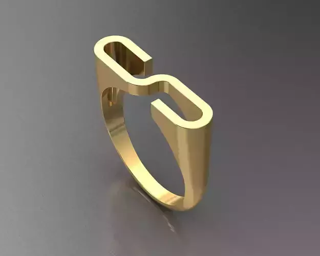 Alfabe yuzuk S harfi 3D print model