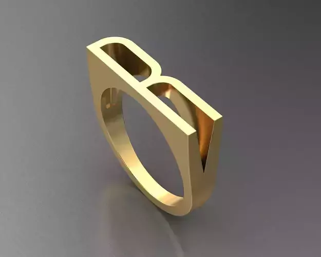 Alfabe yuzuk R harfi 3D print model