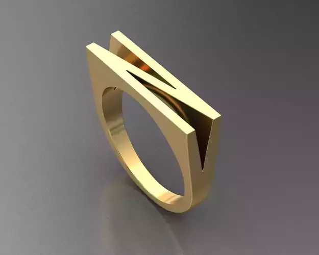 Alfabe yuzuk N harfi 3D print model
