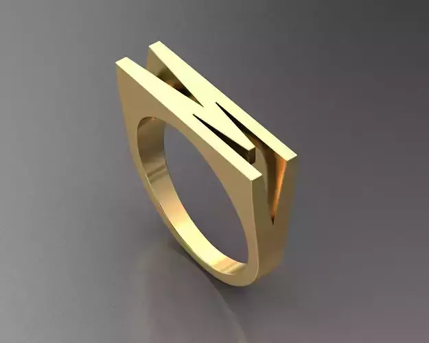 Alfabe yuzuk M harfi 3D print model