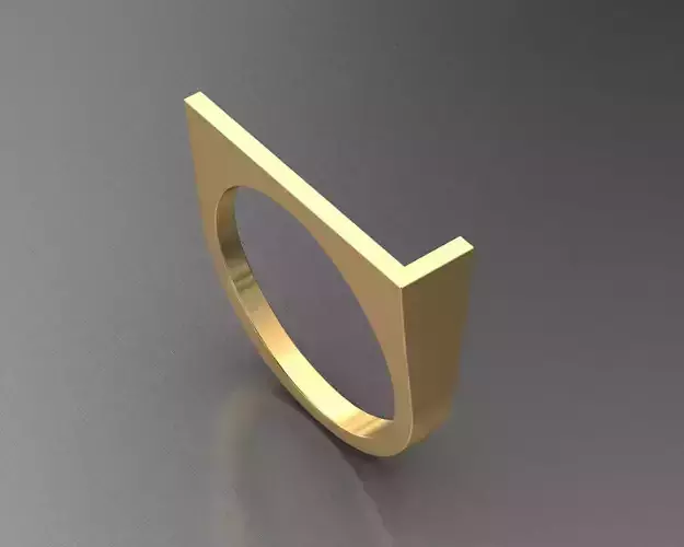 Alfabe yuzuk L harfi 3D print model