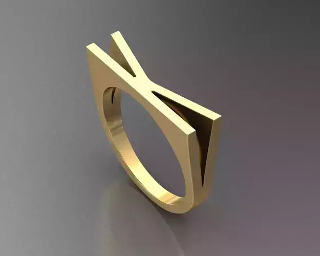 Alfabe yuzuk K harfi 3D print model
