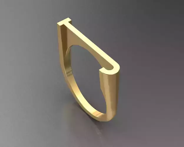 Alfabe yuzuk J harfi 3D print model