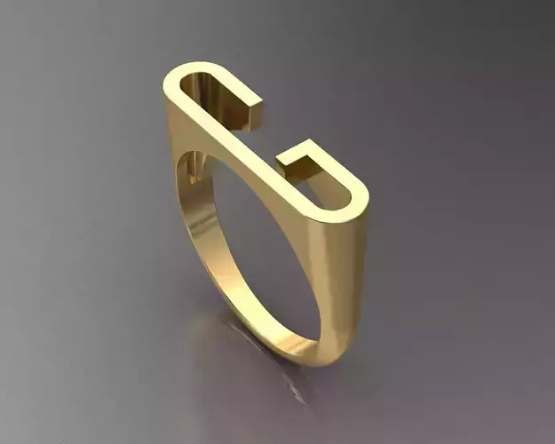Alfabe yuzuk G harfi 3D print model