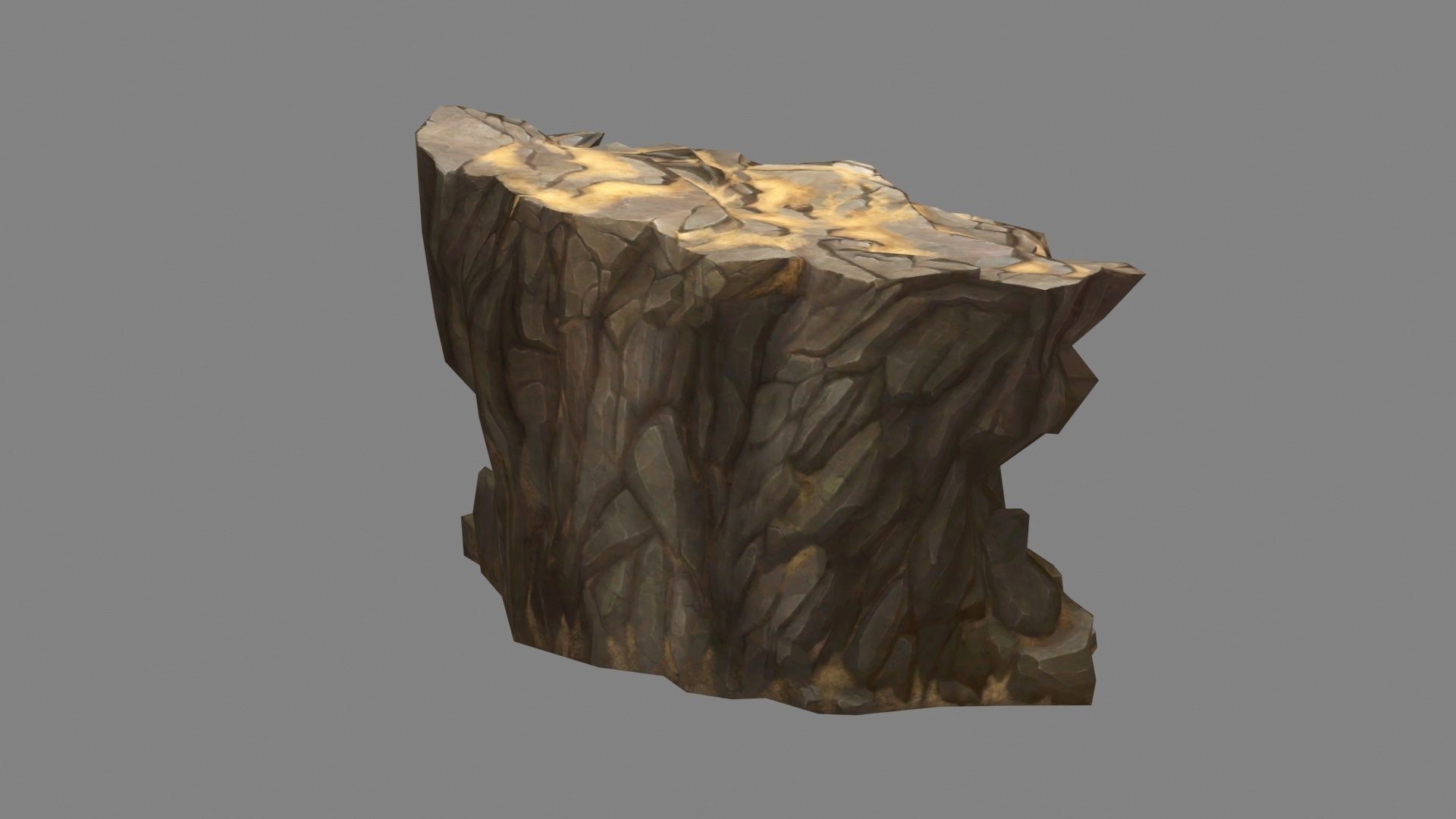 Desert cave stone walls - cliff - Desert boulder - Desert rock Low-poly 3D model_2