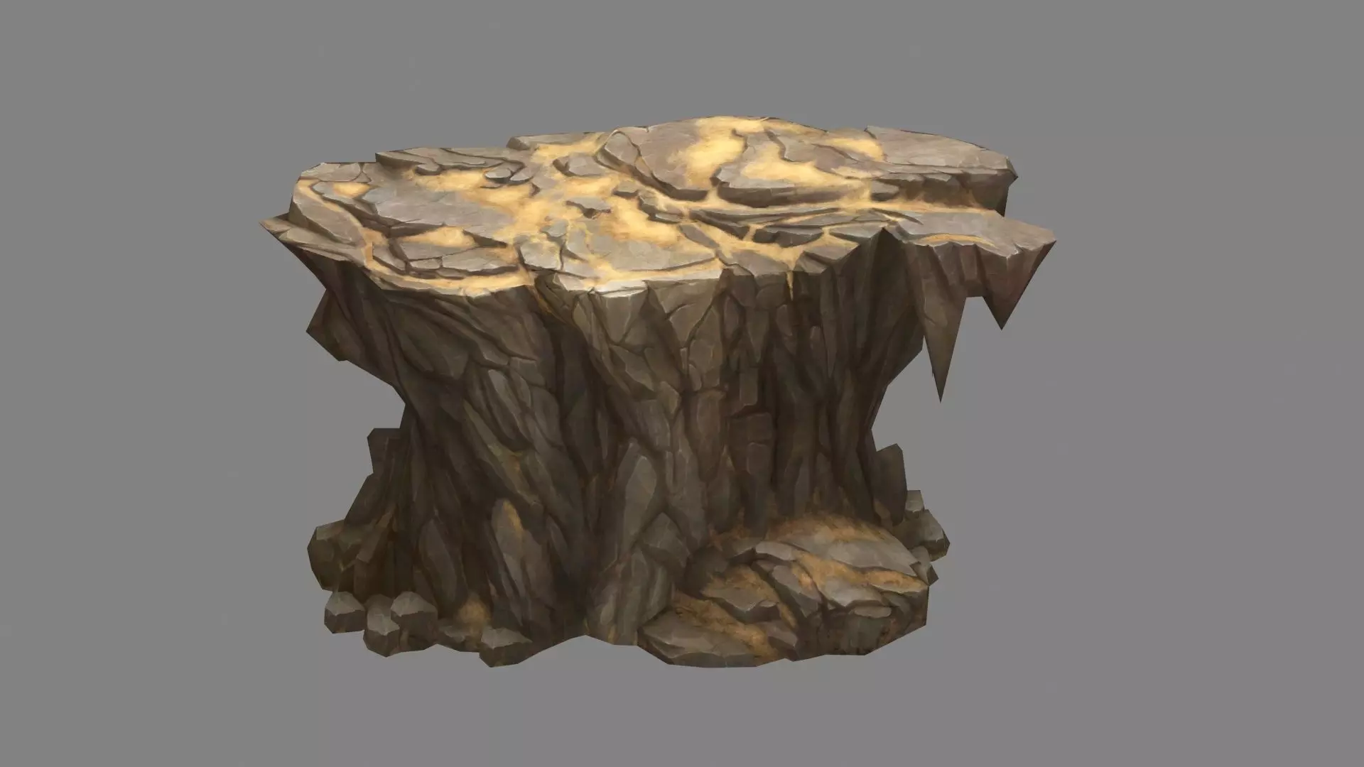 Desert cave stone walls - cliff - Desert boulder - Desert rock Low-poly 3D model_0