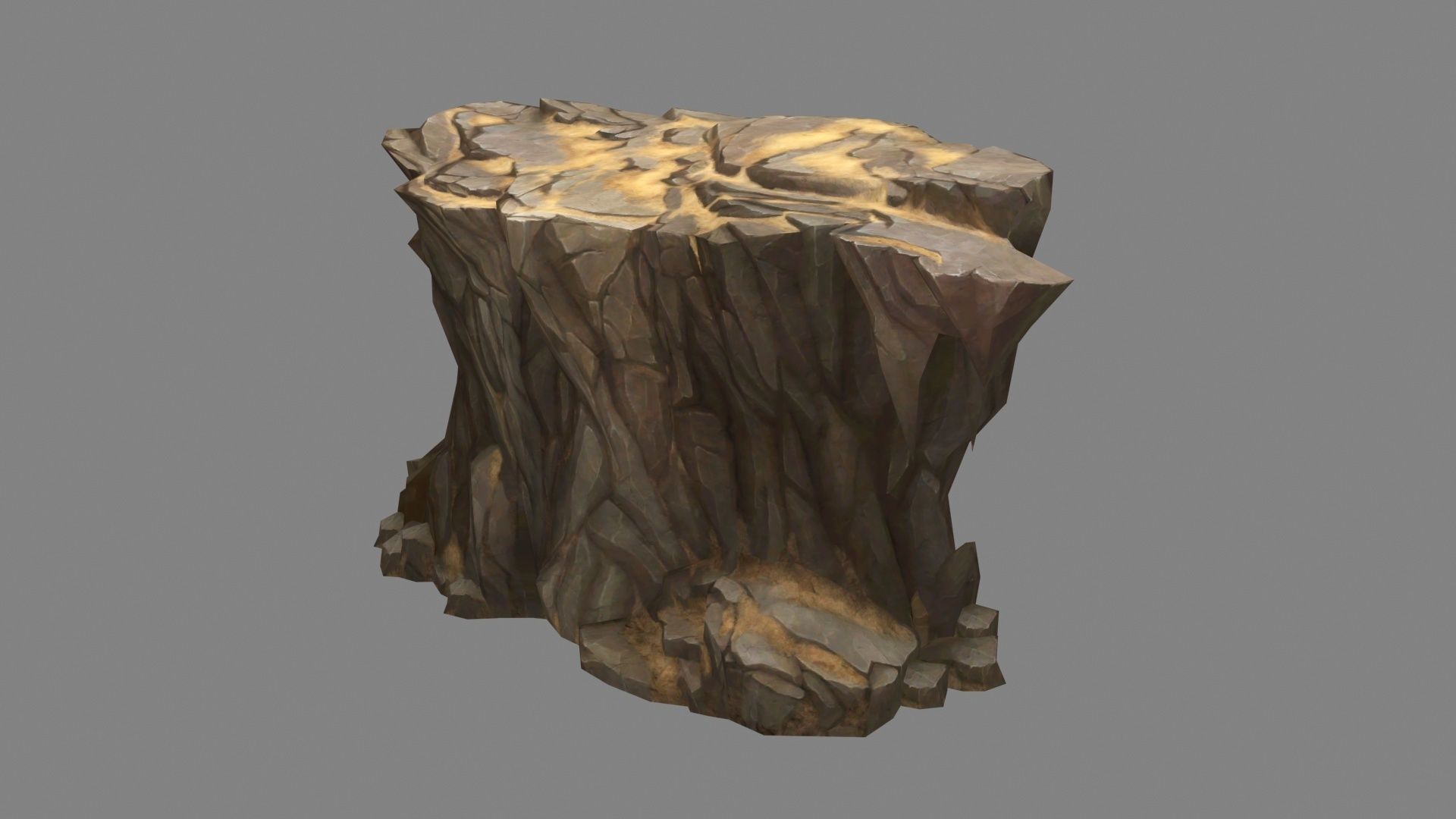 Desert cave stone walls - cliff - Desert boulder - Desert rock Low-poly 3D model_1
