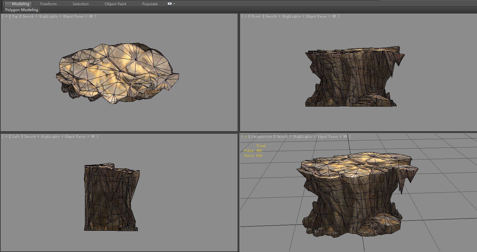Desert cave stone walls - cliff - Desert boulder - Desert rock Low-poly 3D model_4
