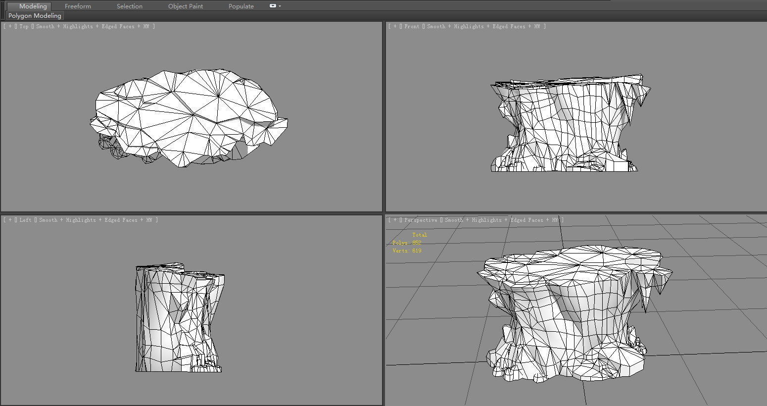 Desert cave stone walls - cliff - Desert boulder - Desert rock Low-poly 3D model_5