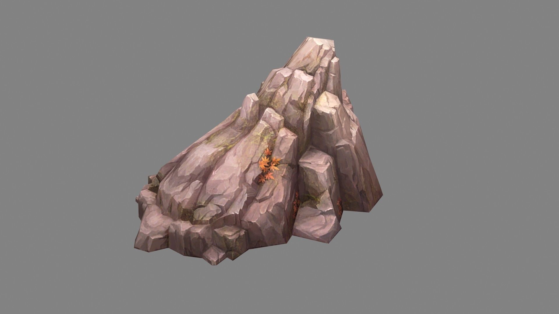 Deciduous boulders - rock - stone Low-poly 3D model_2