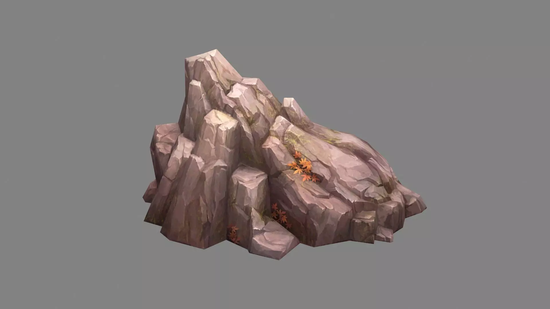 Deciduous boulders - rock - stone Low-poly 3D model_0
