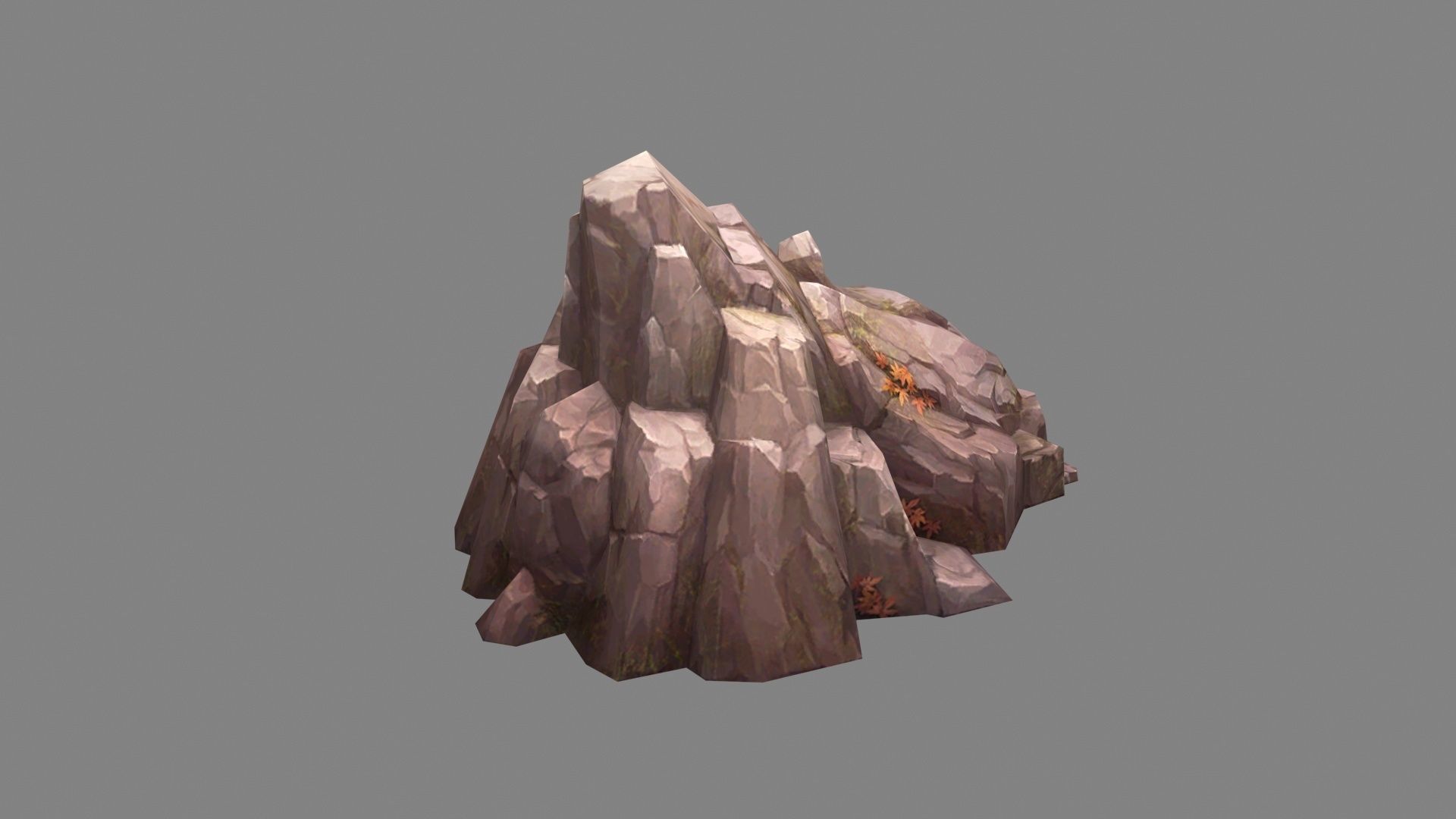 Deciduous boulders - rock - stone Low-poly 3D model_1