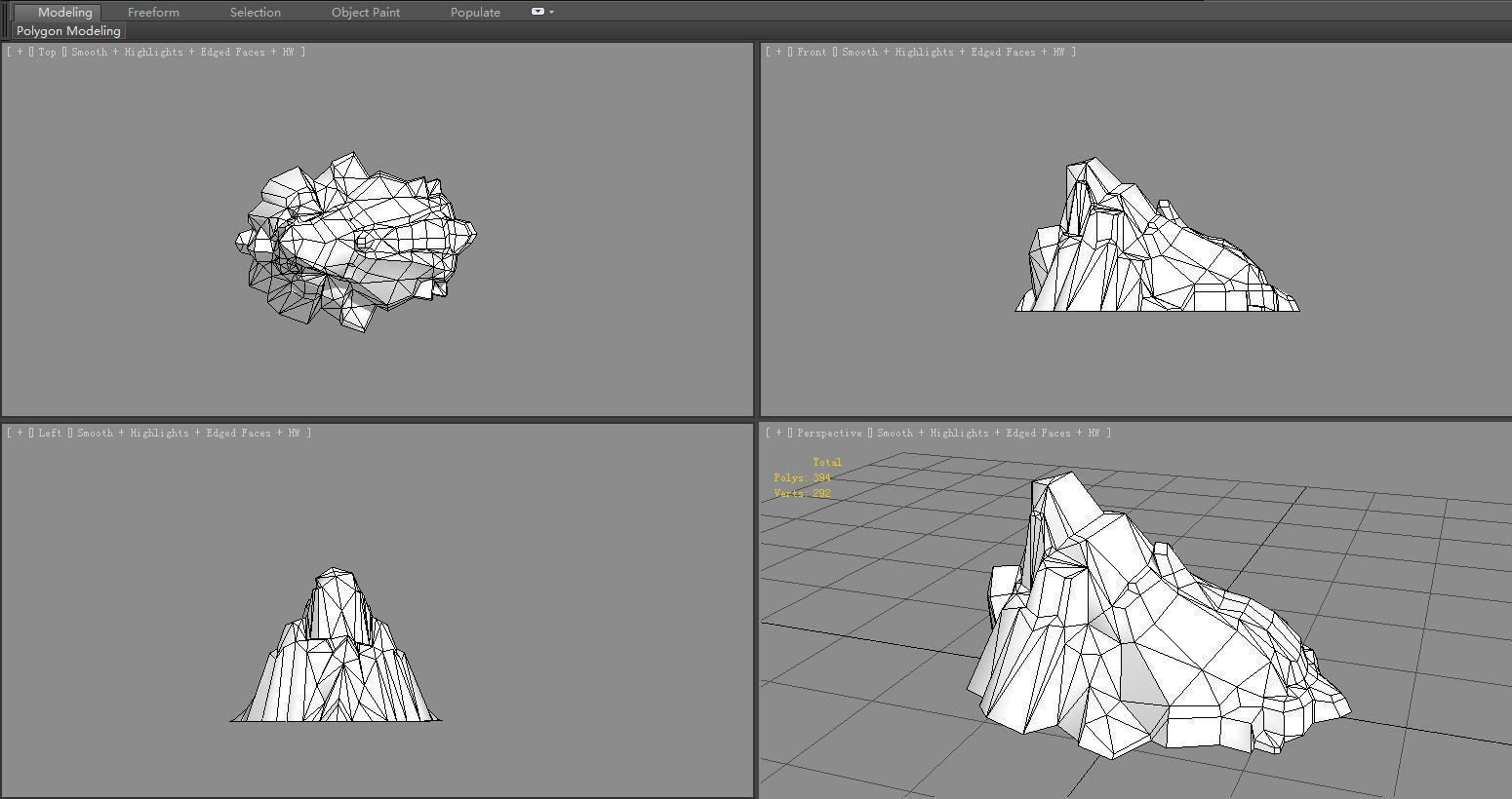 Deciduous boulders - rock - stone Low-poly 3D model_5