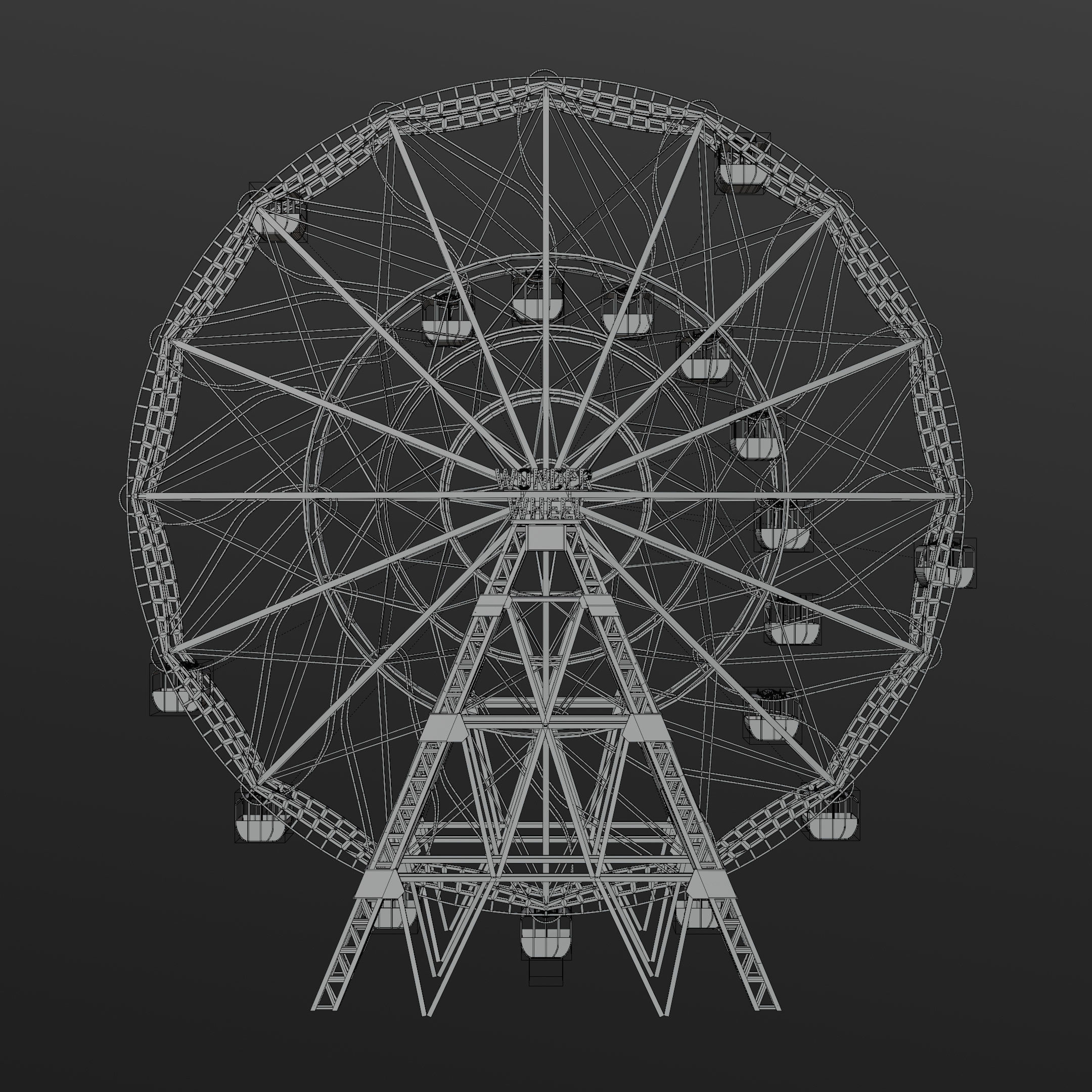 Wonder Wheel - Ferris Wheel 3D model_6
